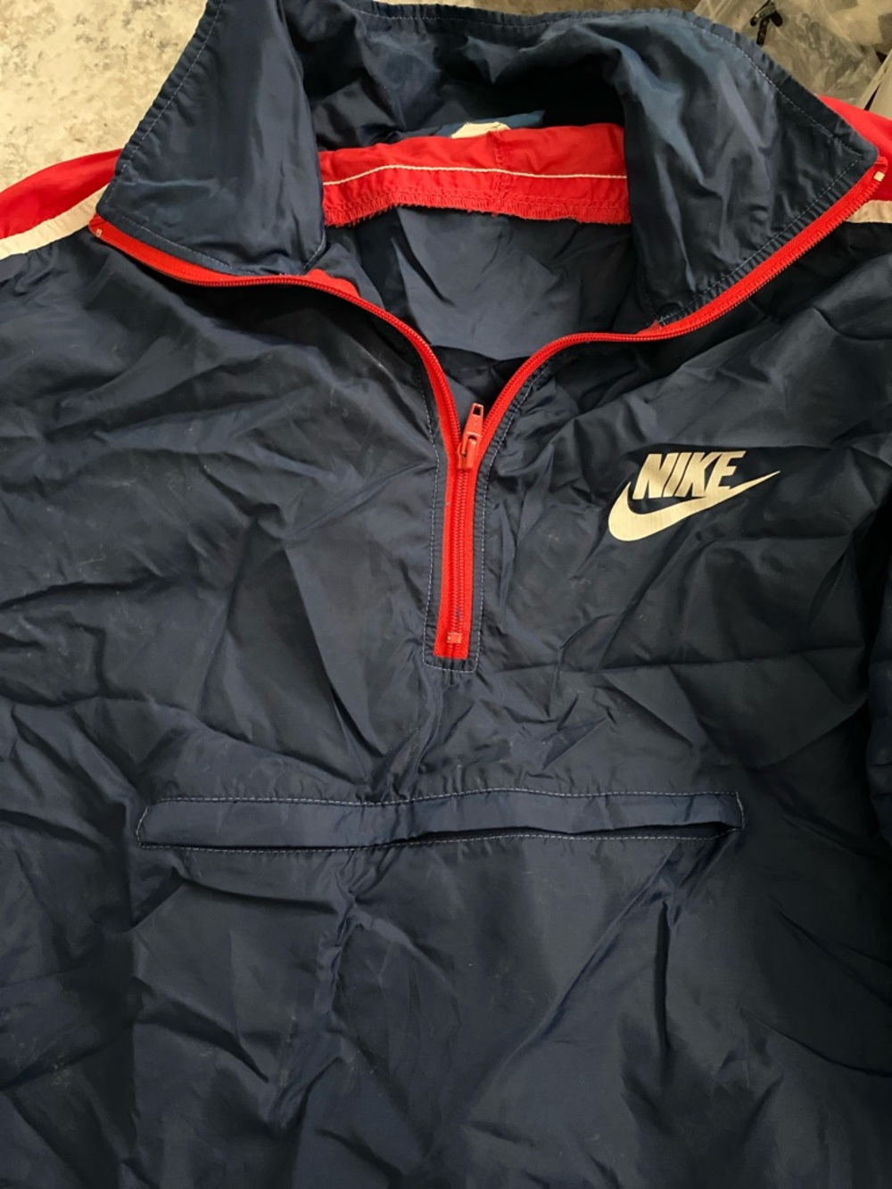 Nike Navy and Red Mens or Women Pullover Windbreaker Jacket